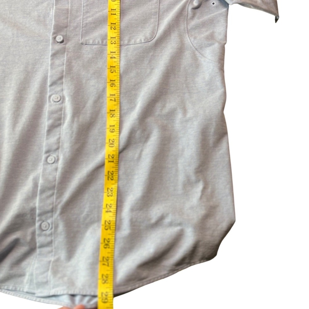 Lululemon Commission Shirt Mens L/XL Blue Long Sleeve Button Front Performance - Picture 9 of 9